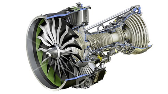 Действующий макет "Турбореактивный двигатель General Electric Genx"