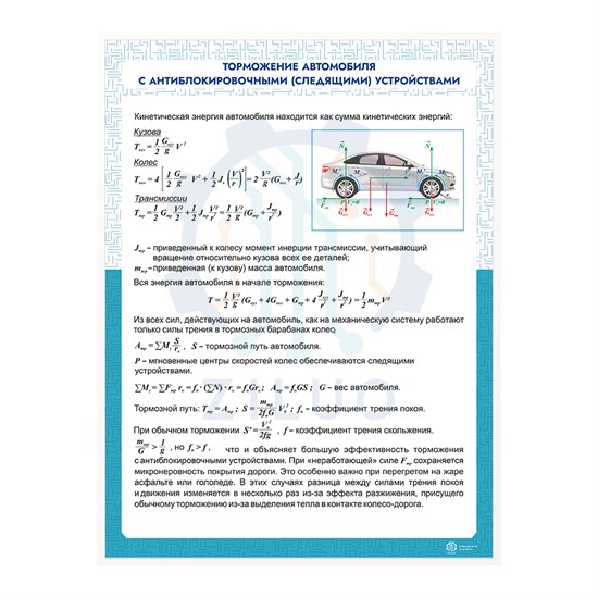 ИС0125 Информационный стенд ТОРМОЖЕНИЕ АВТОМОБИЛЯ С АНТИБЛОКИРОВОЧНЫМИ(СЛЕДЯЩИМИ) УСТРОЙСТВАМИ 10135 - фото 217