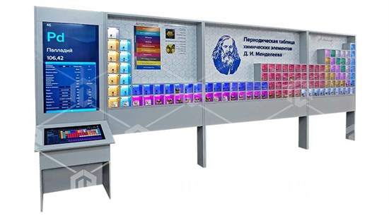 Интерактивный демонстрационный стенд с натуральными образцами "Периодическая таблица химических элементов Д.И. Менделеева" К1 ФХМ-ПЕСХЭ-01 - фото 4872