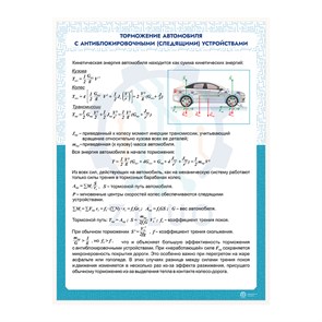 ИС0125 Информационный стенд ТОРМОЖЕНИЕ АВТОМОБИЛЯ С АНТИБЛОКИРОВОЧНЫМИ(СЛЕДЯЩИМИ) УСТРОЙСТВАМИ 10135